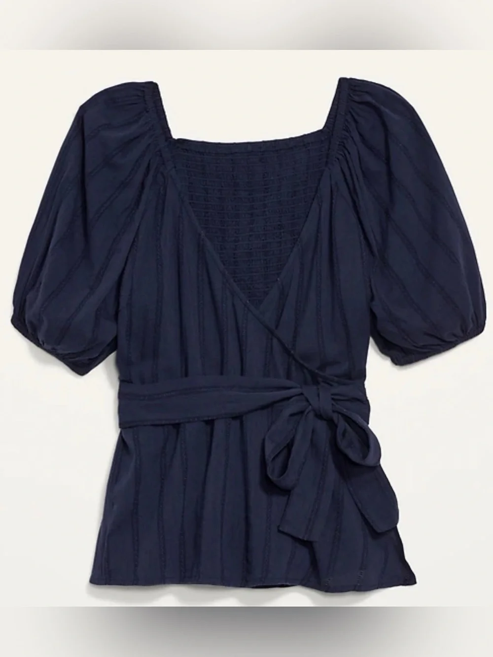 Women's Old Navy Wrap Peasant Puff Sleeve Wrap Blouse